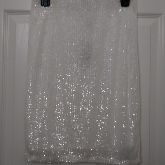 Cable & Gauge Skirts Cable And Gauge Sequined White Skirt Xs Poshmark